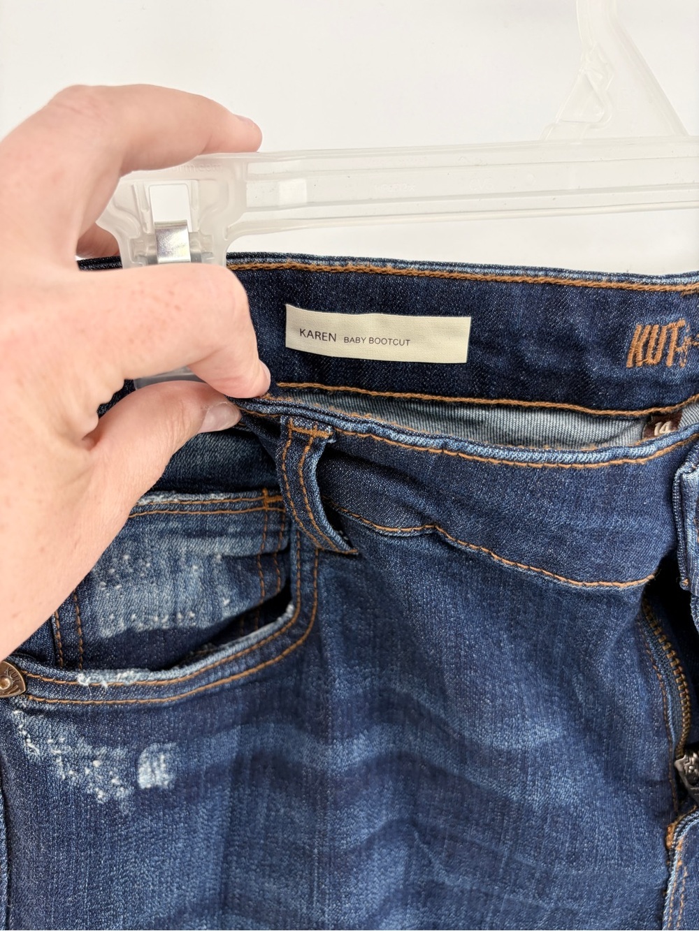 KUT from the Kloth Karen Baby Bootcut Jeans - Medium Dark Wash - 14 Tall - Picture 2 of 12